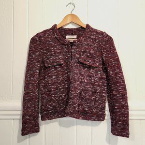 Isabel Marant Etoile Ariana Tweed Boucle Jacket Bleu Rouge FR 36 (XS)